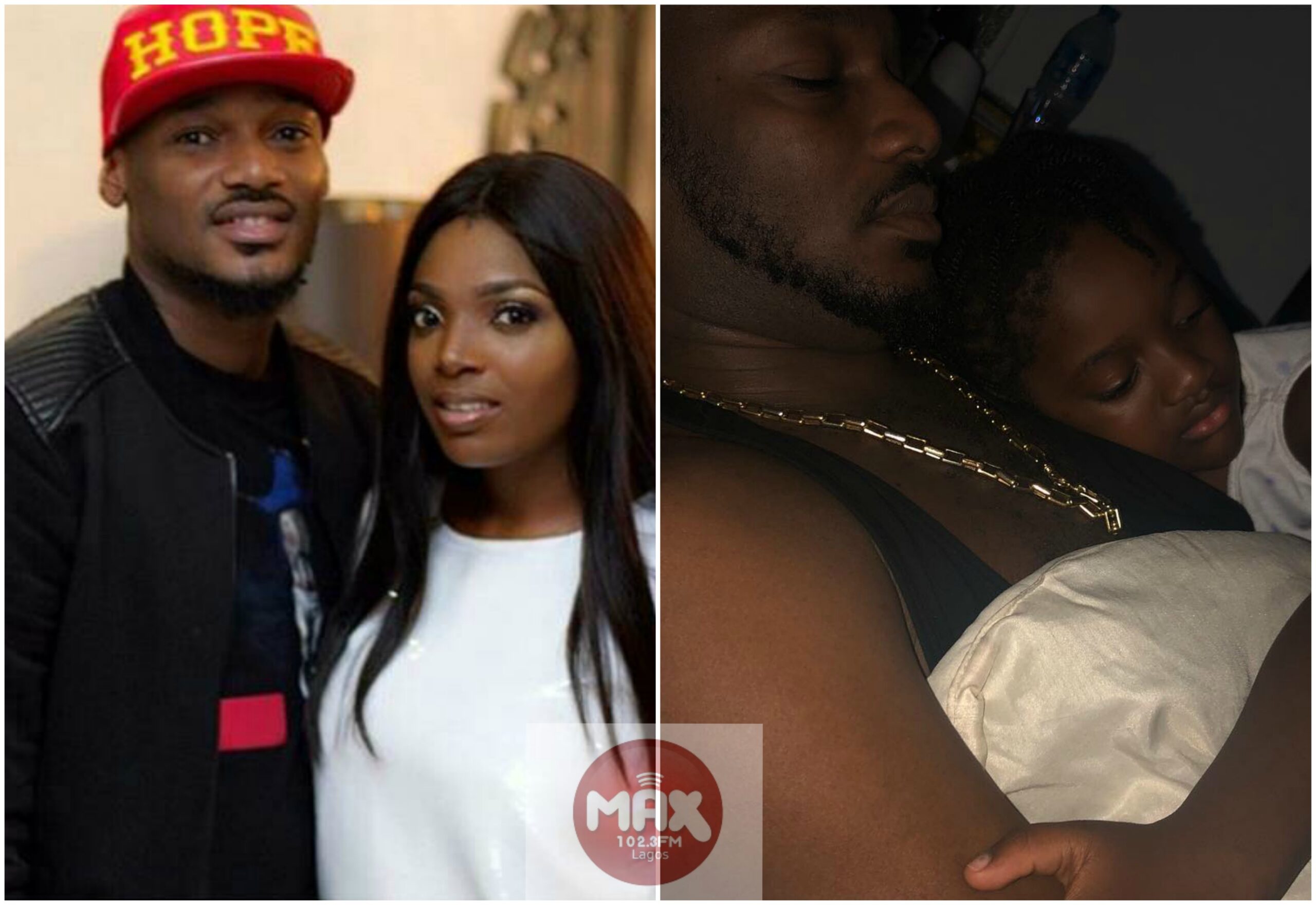 Annie Idibia Shares Photo Of Daughter, Olivia Cuddled With Hubby, 2face