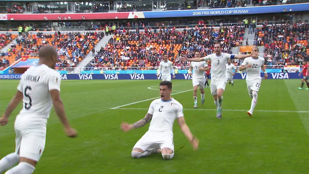 Gimenez scores to lift Uruguay over Egypt 1-0 in Group A