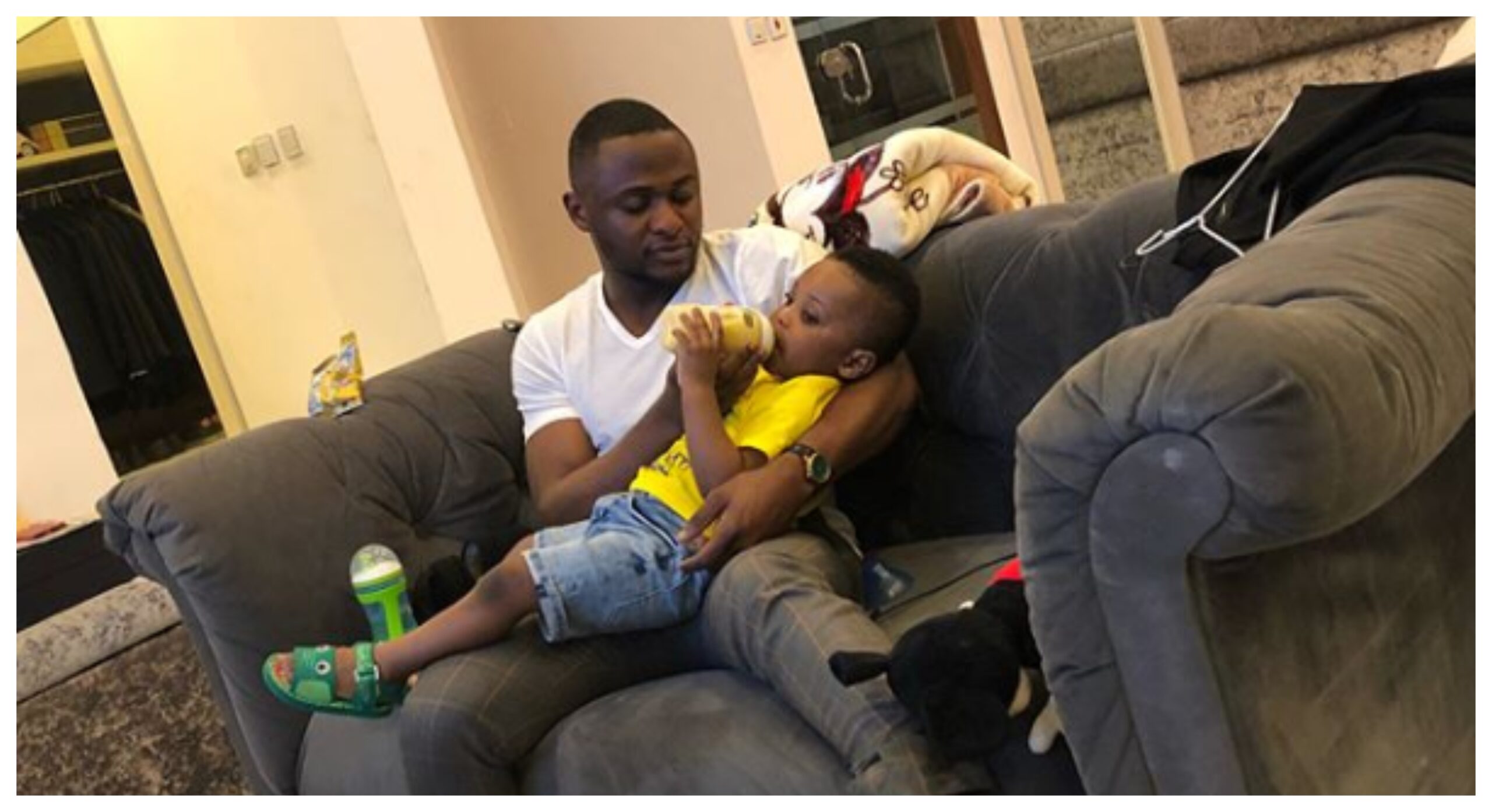 Ubi Franklin Shares Adorable Photos Of Himself Bottle-Feeding His Son Jayden