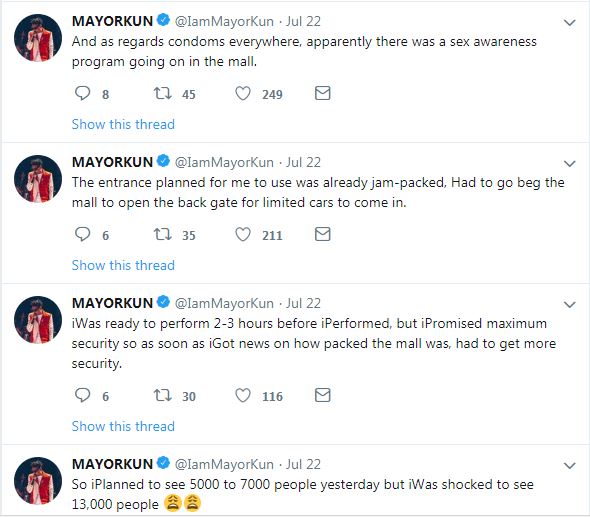 Mayorkun Speaks On His Concert And The Report Of Condoms