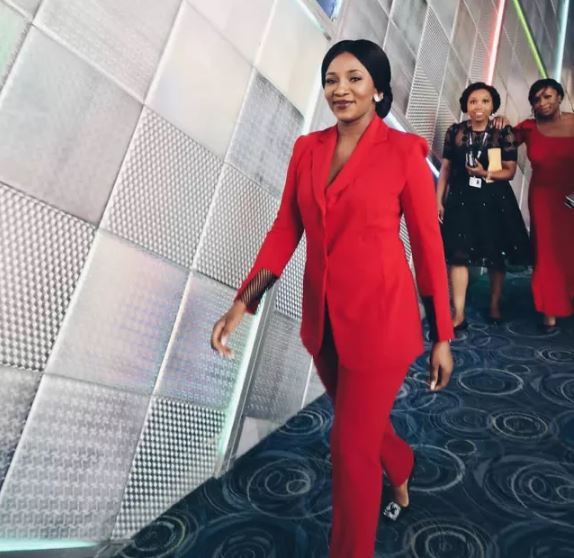 Genevieve Nnaji gorgeously dressed in red at TIFF Lion Heart premiere