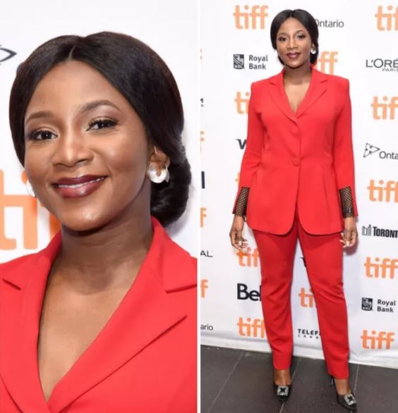 Genevieve Nnaji gorgeously dressed in red at TIFF Lion Heart premiere