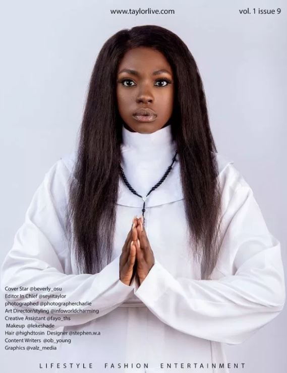 Beverly Osu Reacts To Critics Of Her Smoking with a Nun Outfit On Magazine Cover