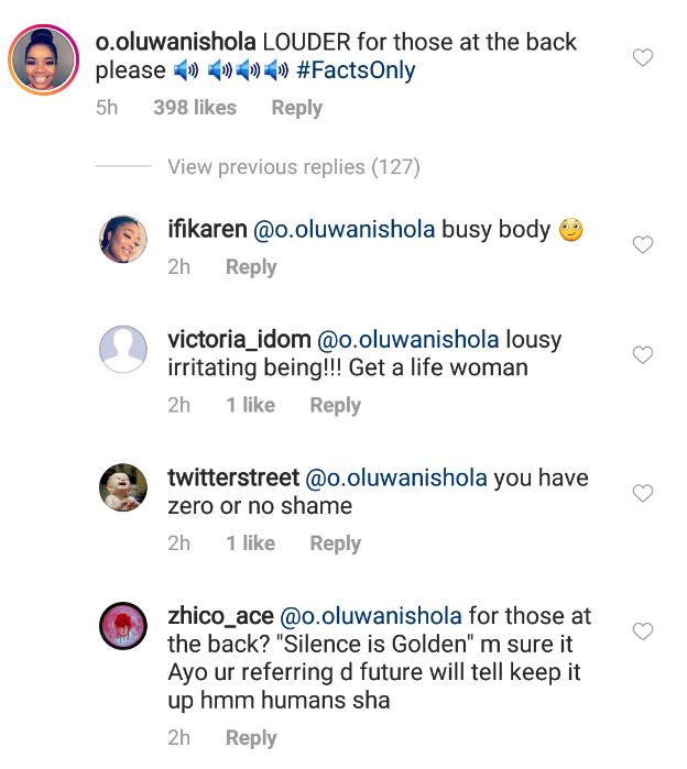 Wizkid’s first babymama, Shola Ogudu shades him on Davido’s post