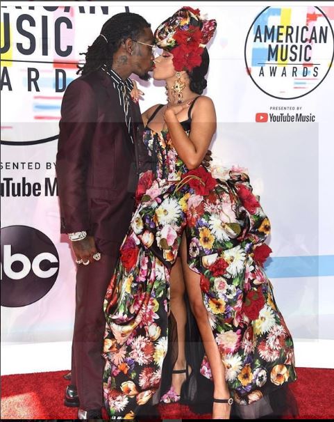 Cardi B and Offset share passionate kiss at the AMA 2018