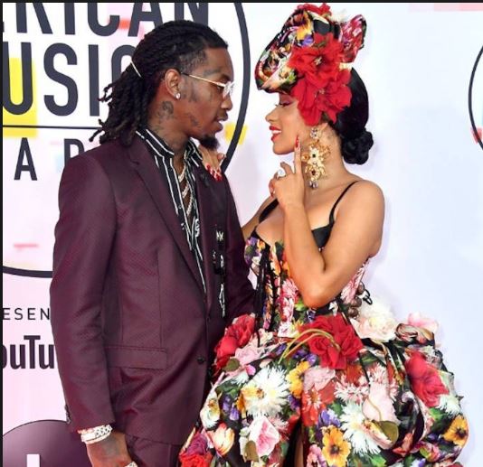 Cardi B and Offset share passionate kiss at the AMA 2018