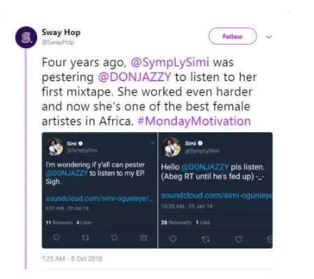 Simi Reveals On How She Used To Pester Don Jazzy To Listen To Her Songs