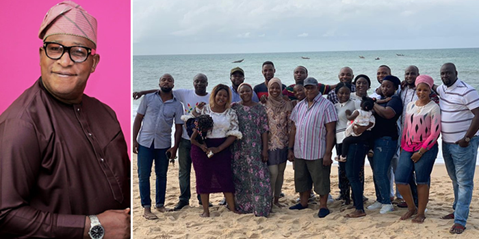 Veteran actor Oga Bello holds family reunion with all his children