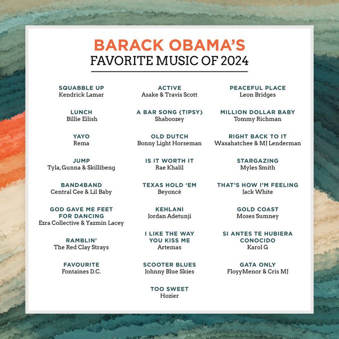 3 African Artists Make Obama's Annual Favorite Music List 2024